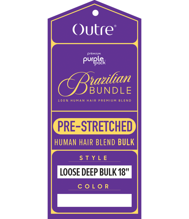 Purple Pack Brazilian-Prestreched Loose Deep Bulk 18"