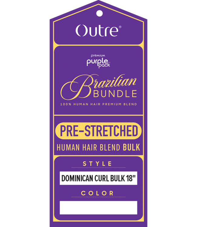 Purple Pack Brazilian-Prestreched Dominican Curl Bulk 18"