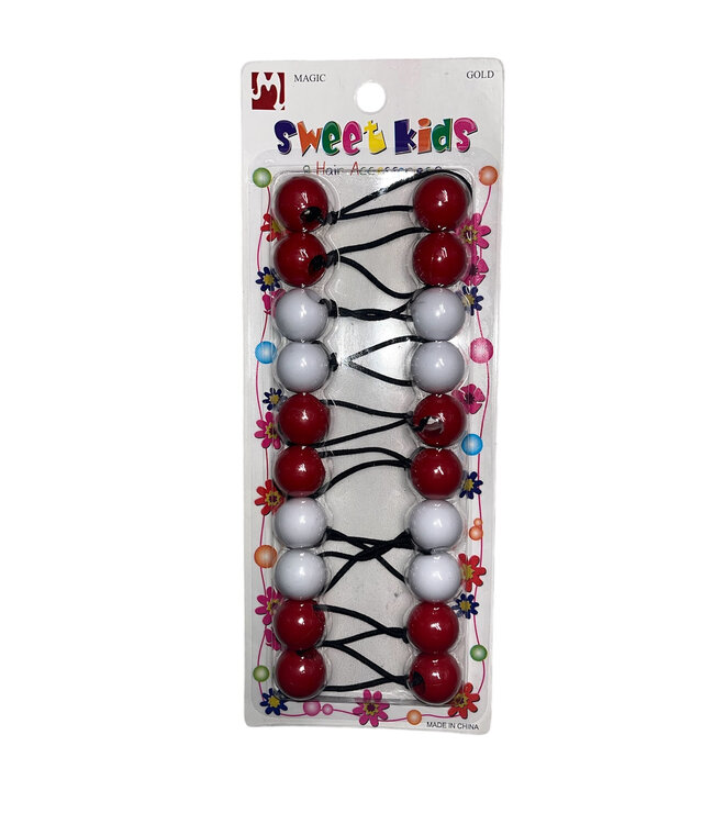MAGIC GOLD Kid's Hair Bubbles Round #23 #2855 Red/White