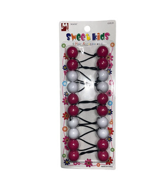 MAGIC GOLD Kid's Hair Bubbles Round #2849 Hot Pink/White