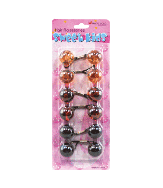 MAGIC GOLD Kid's Hair Bubbles Round #XL17 Crystal Brown
