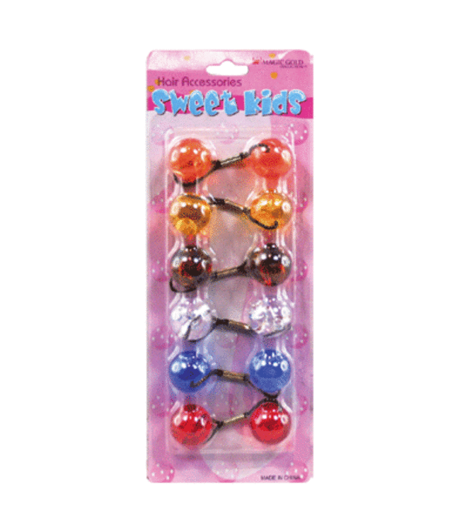 MAGIC GOLD Kid's Hair Bubbles Round #XL18 Crystal Mix