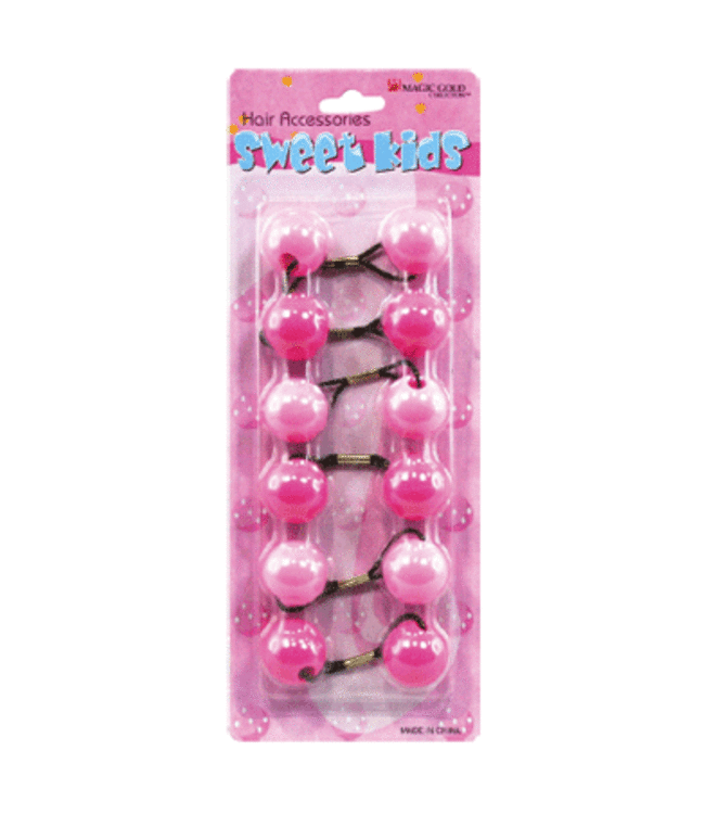 MAGIC GOLD Kid's Hair Bubbles Round #XL4 Pink Two-Tone