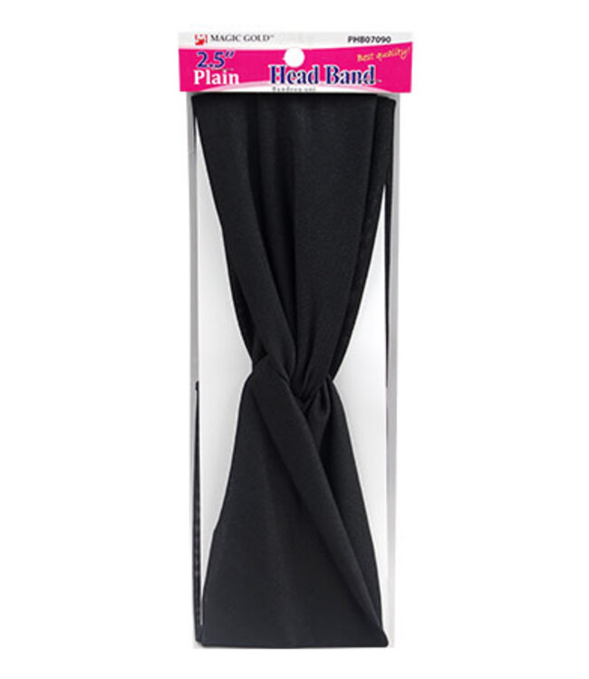 MAGIC GOLD Plain Head Band  Black PHBO7090