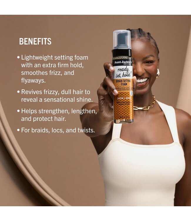 Aunt Jackie's Ready Set Hold Braid Setting Foam 8.5oz