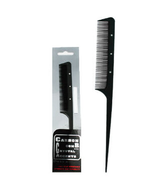 MAGIC GOLD Carbon Comb w / Crystal Tail Comb #3782