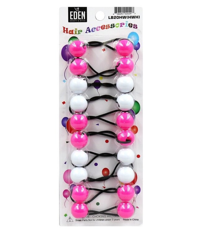 Eden 20mm Hair Ball Pink/White