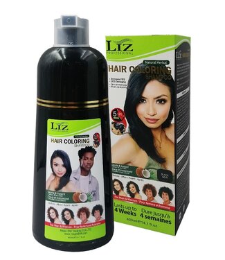 Liz Professional Hair Coloring Shampoo - Black (400ml ) 14.1oz