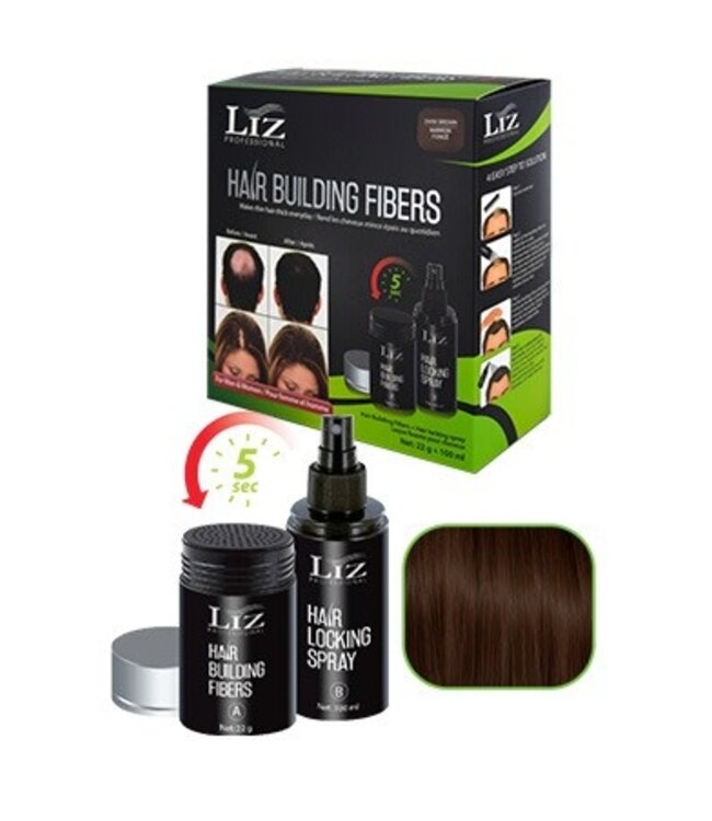 Liz Professional Hair Building Fibres & Locking Spray - Black (100ml ) 22g