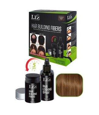 Liz Professional Hair Building Fibres & Locking Spray - Dark Brown (100ml ) 22g