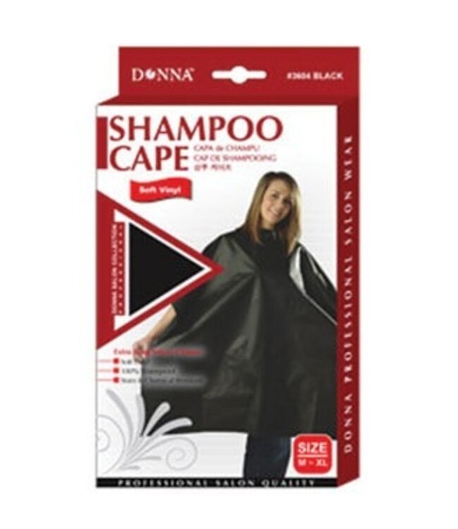 Donna Shampoo Cape Velcro Closure ( 2X-4X ) #3607 Black