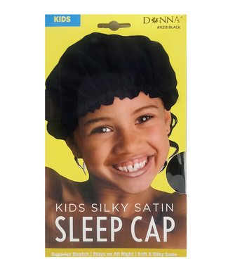 Donna Kids Silky Satin Sleep Cap  #11213 BLACK