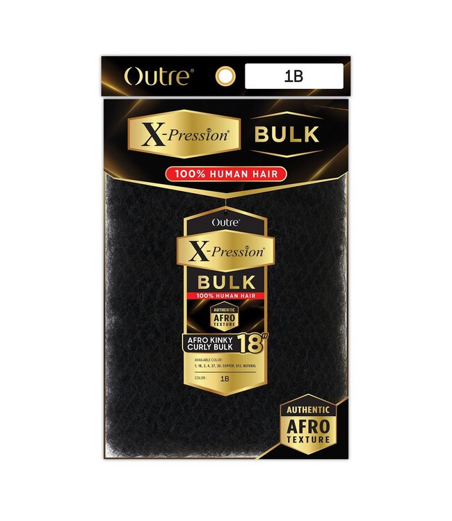 X-pression HH Afro Kinky Curly Bulk 18" 1B