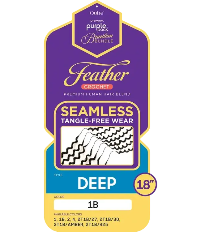 Purple Pack Brazilian Feather Deep 18"