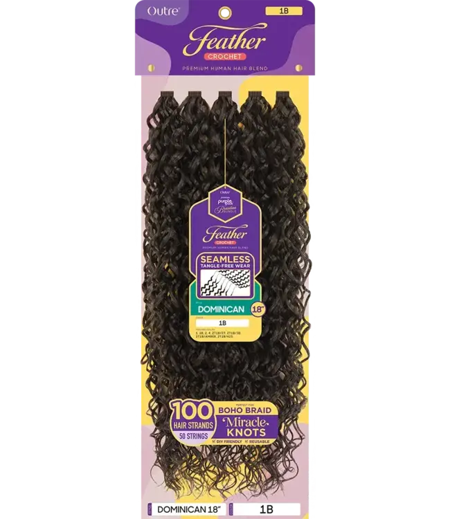 Purple Pack Brazilian Feather Dominican 18"