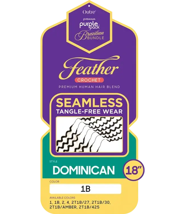 Purple Pack Brazilian Feather Dominican 18"