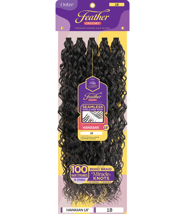 Purple Pack Brazilian Feather Hawaiian 18"