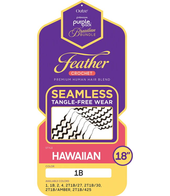 Purple Pack Brazilian Feather Hawaiian 18"