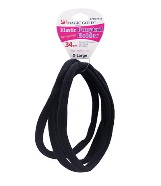 MAGIC GOLD Elastic Ponytail Holder (34cm) Black