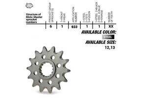 Ultralight Steel Front Sprocket (520) MX 125 2001-2024, MX 144 2008->