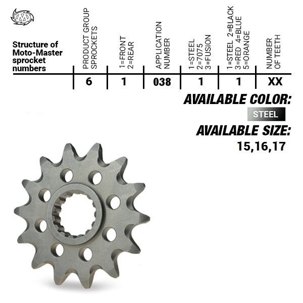 Ultralight Steel Front Sprocket (428) MX 85/100/112 1990->
