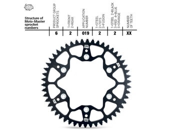 7075 Alu Rear Sprocket Black (520) 125-> 1998->