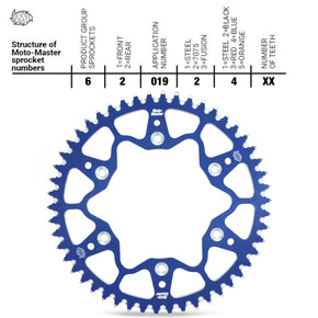 7075 Alu Rear Sprocket Blue (520) 125-> 1998->