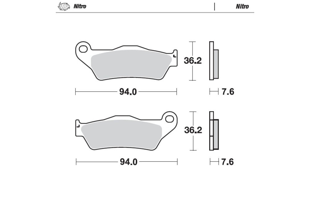 Nitro Front Brakepad - 1994-> 125->
