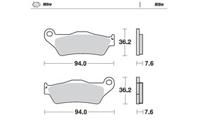 Nitro Front Brakepad - 1994-> 125->
