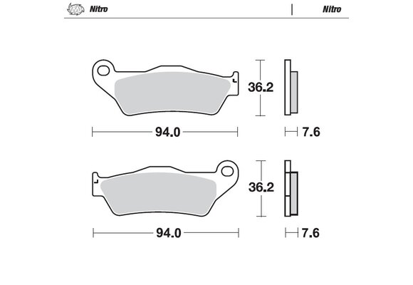 Nitro Front Brakepad - 1994-> 125->