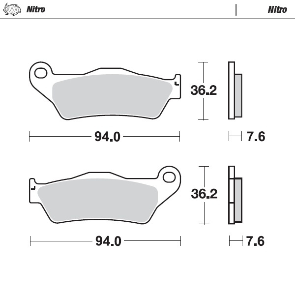 Nitro Front Brakepad - 1994-> 125->