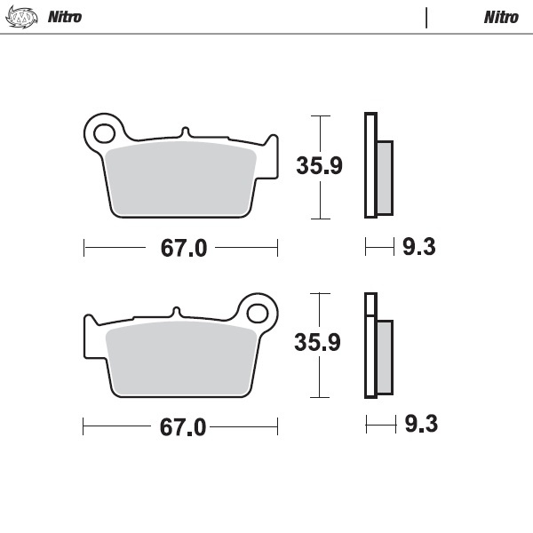 Nitro Rear Brakepad - 2005-> 125->