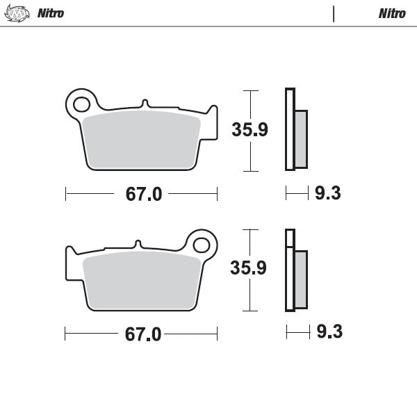 Nitro Rear Brakepad - 2005-> 125->