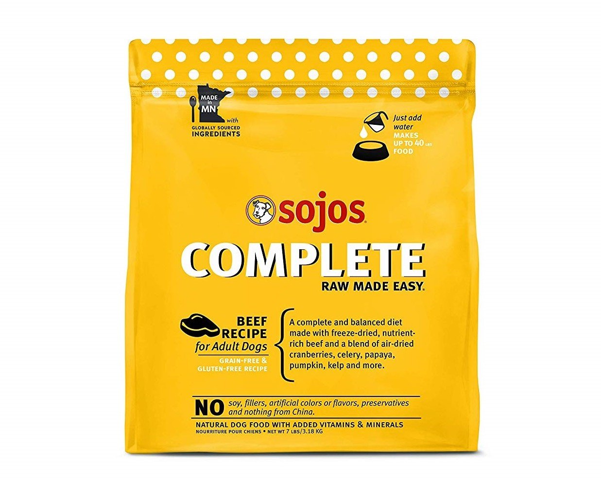 Sojourner Farms (Sojo's) Sojos Grain-Free Freeze-Dried Complete Beef 1.75 lb