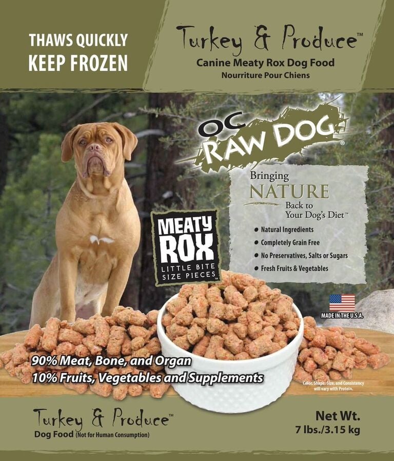 oc raw dog food feeding chart