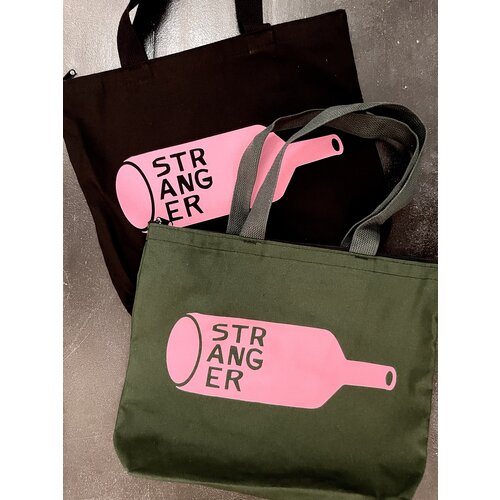 Stranger Stranger TOTE Bag Green & Pink Stranger Stranger TOTE Bag Green & Pink