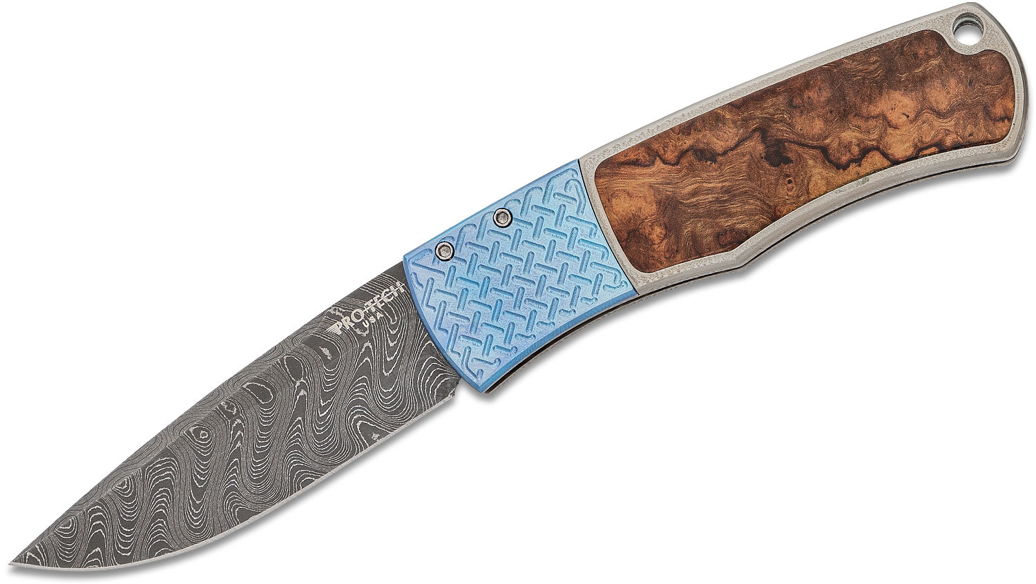 ProTech Custom Auto (BR-1) Desert Ironwood, Damascus Blade ...