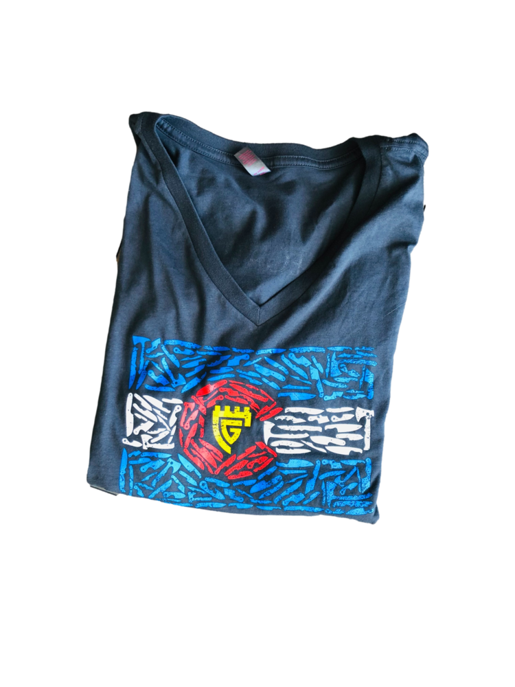 CastleGate CastleGate Colorado Flag  Womens XXL Charcoal