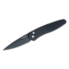 Pro-Tech Pro-Tech Newport Black Handle Black Blade Satin Hardware (3407)