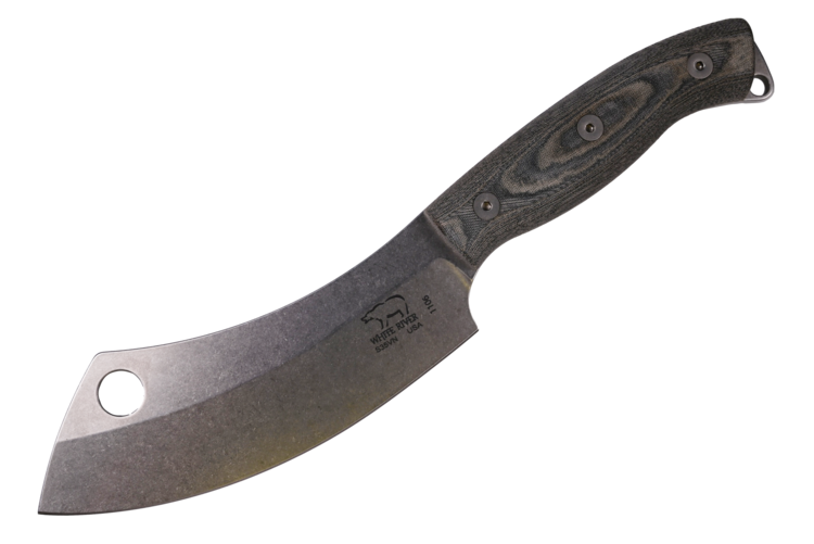White River White River Camp Cleaver Black & OD Linen Micarta (WRCC55-LBO)