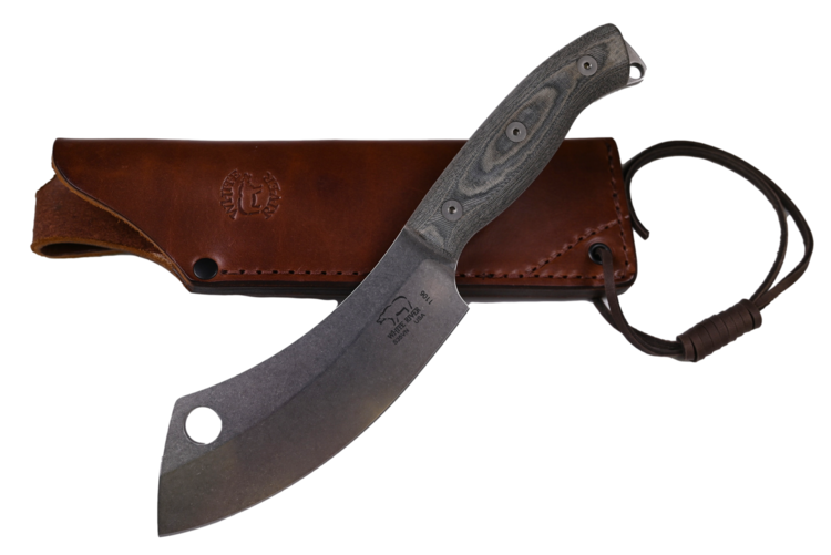 White River White River Camp Cleaver Black & OD Linen Micarta (WRCC55-LBO)