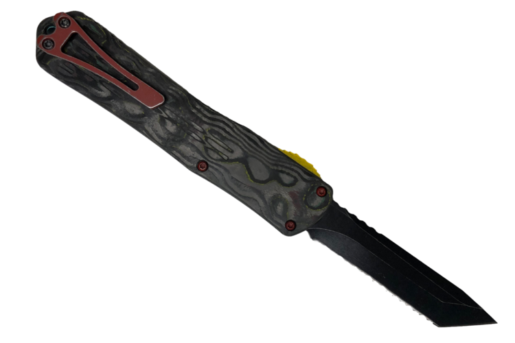 Heretic Heretic Manticore X Bounty Hunter Green Camo Carbon Battleworn Full Serrated Tanto Blade (H031-8C-BOUNTY)
