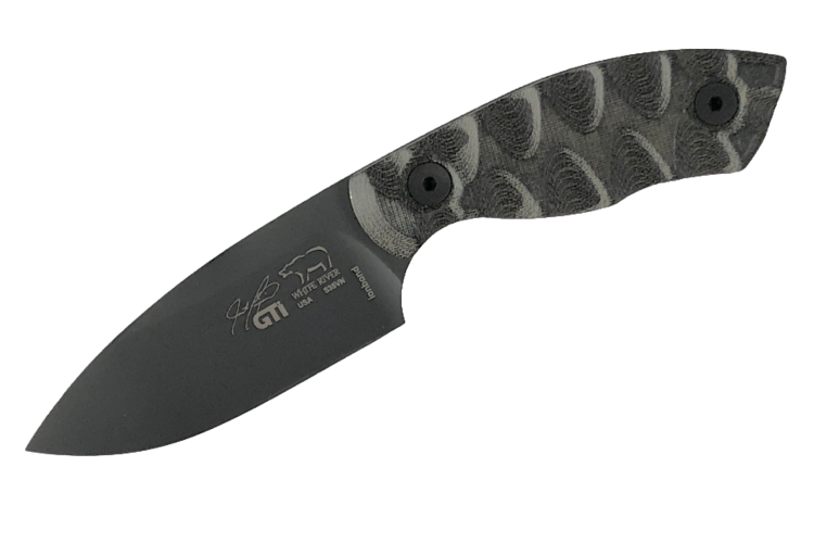 White River White River GTI 3, Black & O.D. Linen Micarta Black Coated Blade (WRGTI3-LBO-CBI)