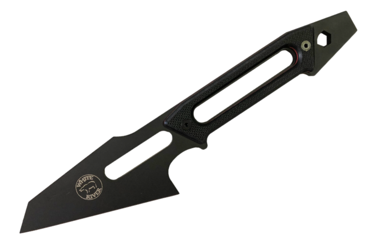 White River White River Delia Tactical Life Spike Black Textured G10 Red Liners (DT-LSPRD)