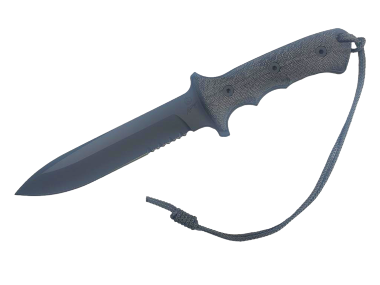 Chris Reeve Knives Chris Reeve Green Beret 7" Spear Point Serrated Black (GB7-1001)