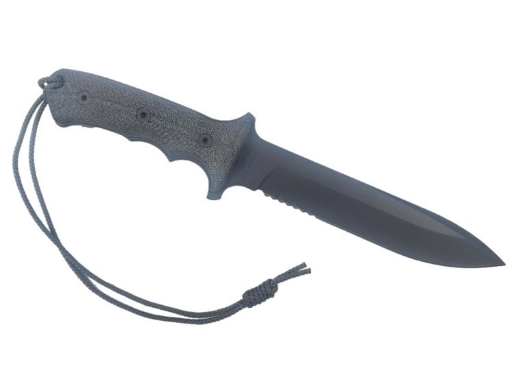 Chris Reeve Knives Chris Reeve Green Beret 7" Spear Point Serrated Black (GB7-1001)