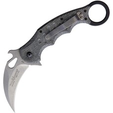 Fox Karambit Linerlock Stonewash Blade Black Handle
