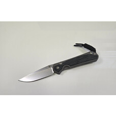 Chris Reeve Knives Chris Reeve Small Sebenza 31 Black Canvas Micarta Inlay Stonewash Drop Point Glass Blasted Handle (S31-1652)