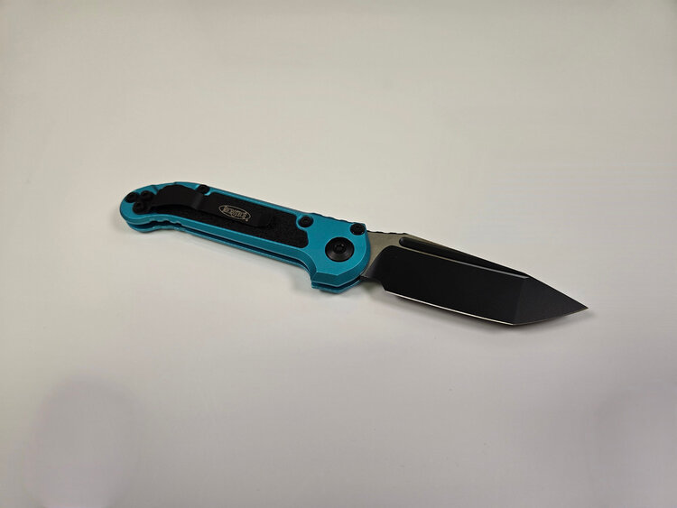 Microtech Microtech LUDT Gen Ⅲ Black Tanto Blade Turquoise Handle W/ Traction Tape Inserts (1136-1TQ)