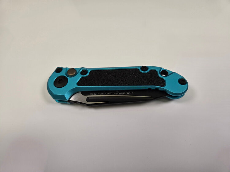Microtech Microtech LUDT Gen Ⅲ Black Tanto Blade Turquoise Handle W/ Traction Tape Inserts (1136-1TQ)